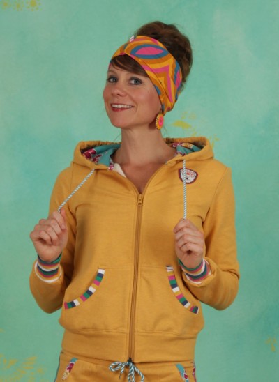 Hoody, Good Morning Bakerstreet Zip, retro-yellow