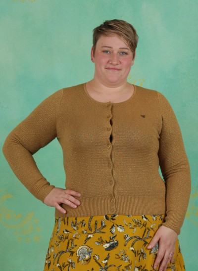 Cardigan, Ladyklappe Cardigan, gold-glitter