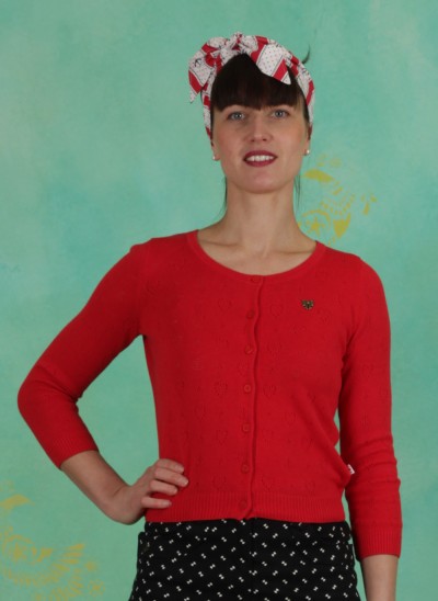 Cardigan, Logo Roundneck Cardigan Short, red-heart-anchor