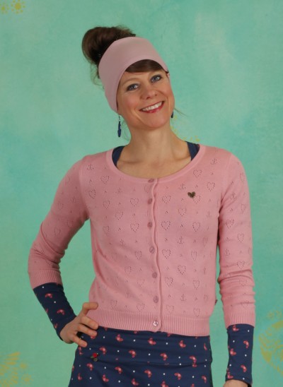 Cardigan, Logo Roundneck Cardigan Short, rose-heart-anchor