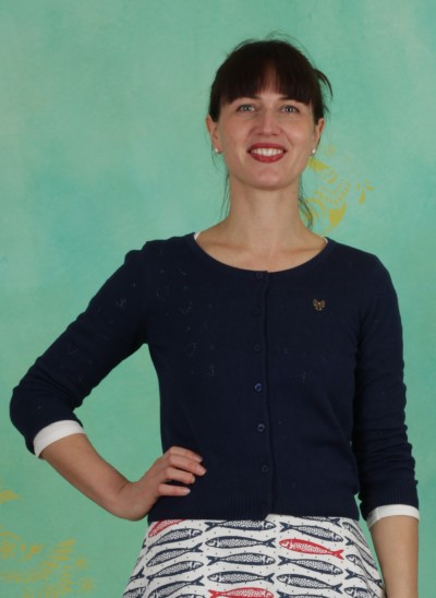 Cardigan, Logo Roundneck Cardigan Short, dark-blue-heart-anchor