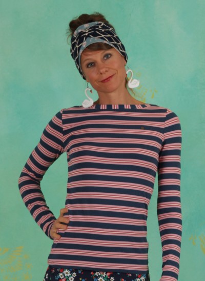 Shirt, Logo Striped Longsleeve Shirt, majolica-blue-stripes
