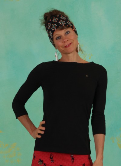 Shirt, Logo V-Shirt ¾ Welle, just-me-in-black