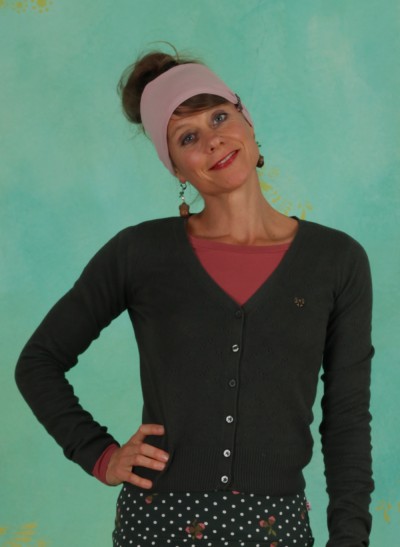 Cardigan, Pretty Petite Cardy, thyme-grape