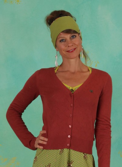 Cardigan, Pretty Petite Cardy, cedar-grape