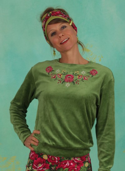 Pullover, Samtpfoten Sweater, yarn-green