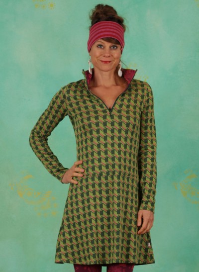 Kleid, Honest Heart, pied-de-poule-green