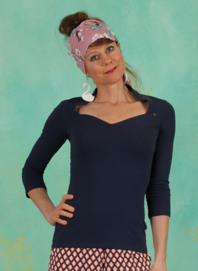 Shirt, Pow Wow Vau Cropped, pure-blue