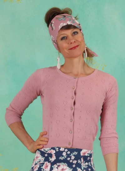 Cardigan, Logo Cardigan Roundneck Short, blush-anchor-ahoi