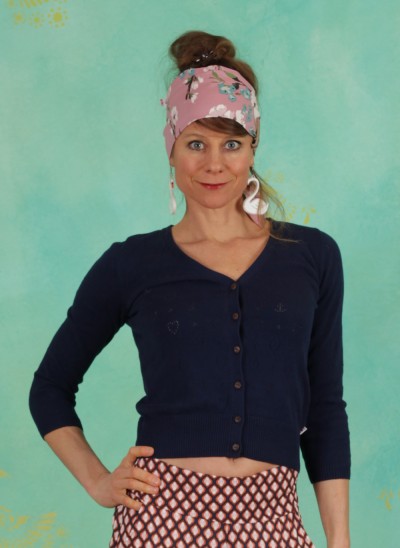 Cardigan, Logo Cardigan V-Neck 3/4 Arm, blue-anchor-ahoi