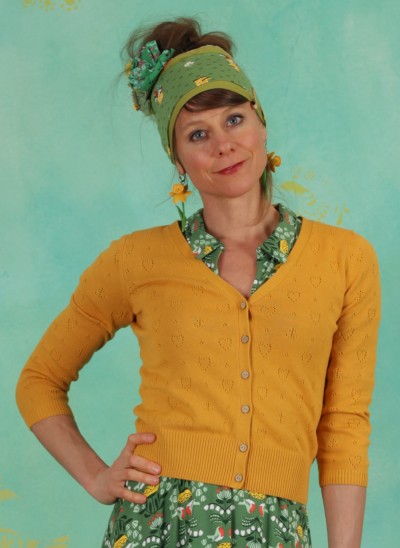 Cardigan, Logo Cardigan V-Neck 3/4 Arm, yellow-anchor-ahoi