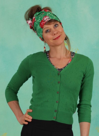 Cardigan, Logo Cardigan V-Neck 3/4 Arm, green-anchor-ahoi