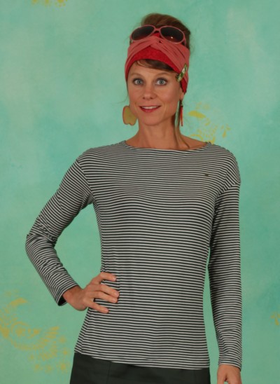 Shirt, Sweet Sailorette, deep-forest-stripes