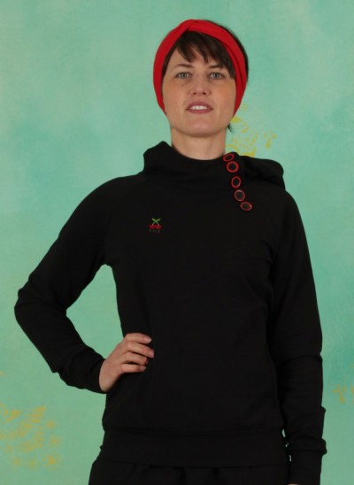 Hoody, Oh So Nett Hooded, black-cherry