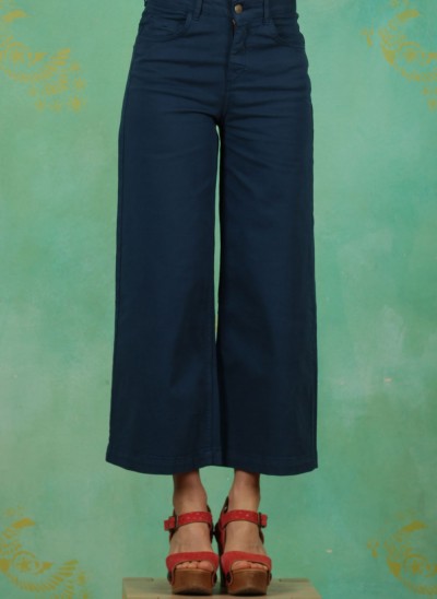 Hose, High Waist Culotte, wild-sea-blue