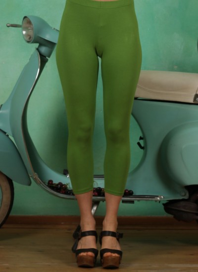 Leggins, Cropped Laune Legs, green-country