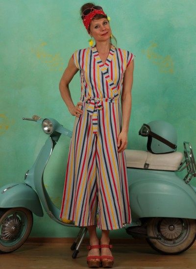 Jumpsuit, Hello Fritjes Culotte, strisce-colorate