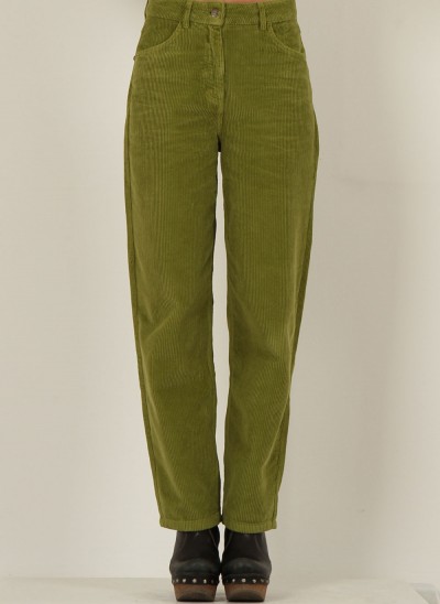 Cord-Hose, High Waist Olotte, noble-green-garden