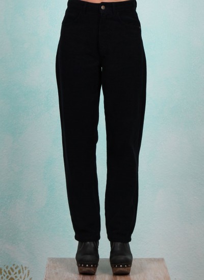 Cord-Hose, High Waist Olotte, black-corduroy
