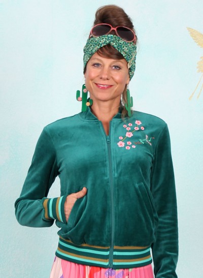 Nicki-Zipper, Velvet Harmony bomber, fairytale-waterlily-green