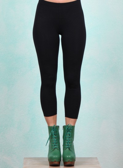 Leggins, Cropped Laune Legs, black-and-strong