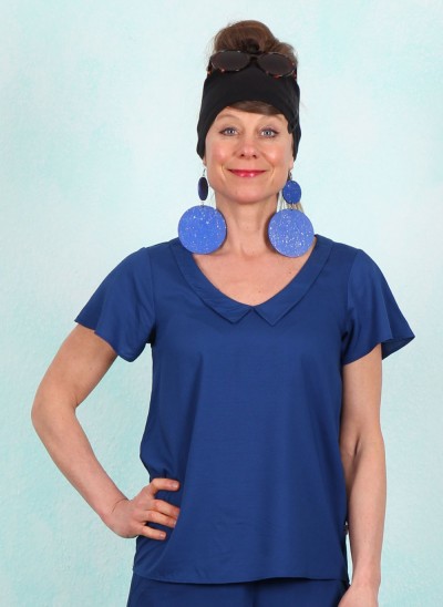 Bluse, Feed the Birds, noble-blue-club