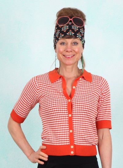 Shirt, Petite Poloette, mixed-dots-red-white