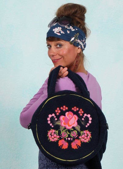 Tasche, Teddy Rose, quilted-flower-blue