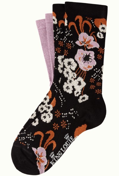 Socken 2er-Pack, 06550-001, black-lilac