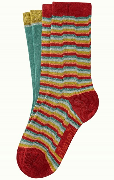 Socken 2er-Pack, 06552-651, red-green