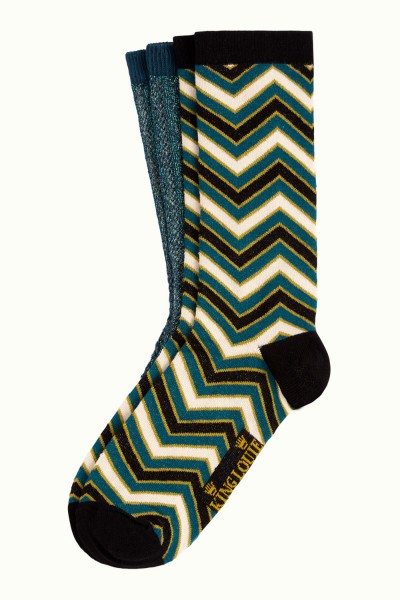 Socken 2er-Pack, 07528-001, black-petrol