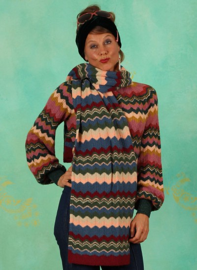Schal, 07678-441, blue-multi