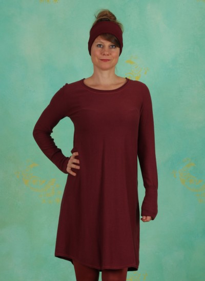 Kleid, Basic Cotton Cashmere, oxblood-red