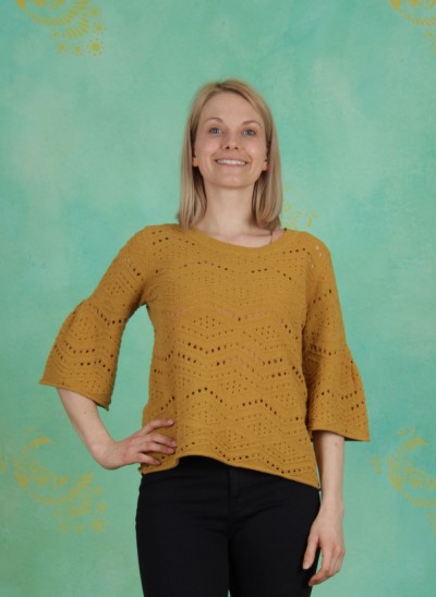 Pullover, Pointelle Knit, mustard-gold