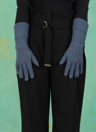 Handschuhe, Dotted Knit Acc., bluestone