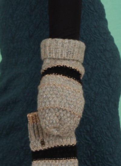Fäustlinge, Silent Winter Knit Acc., light-brown-melange
