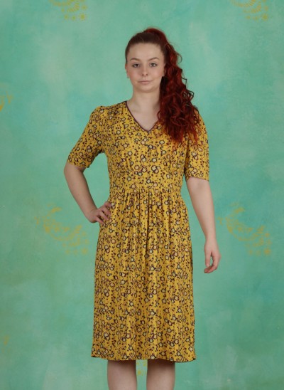 Kleid, Classic Crepe, print-yellow