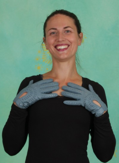Handschuhe, Tunnel Leather Gloves, bluestone