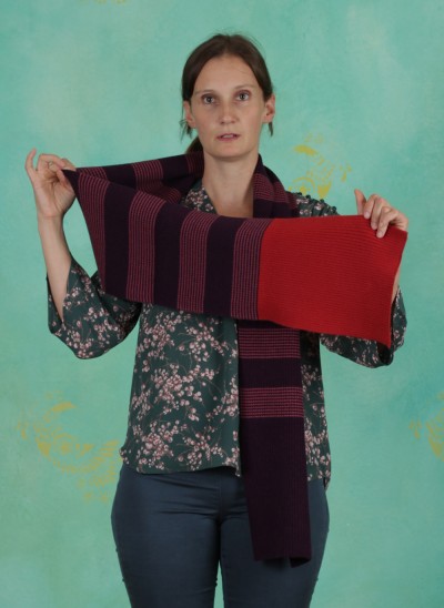 Schal, Striped Knit Acc., art-red