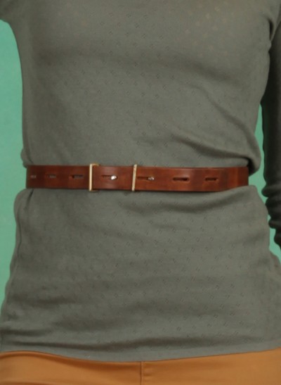 Gürtel, Line Leather Belt, roasted-pecan