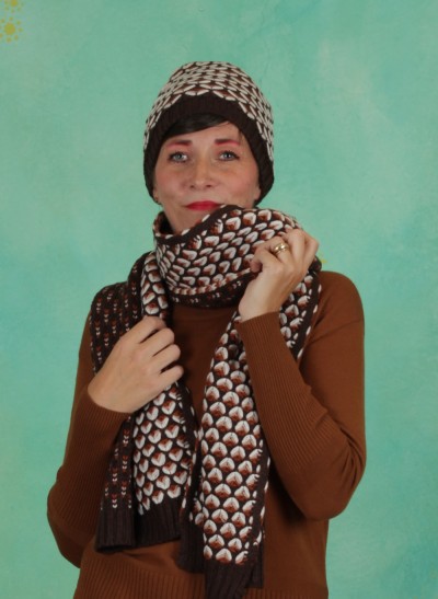 Schal, Knit Scarf, chicory-coffee