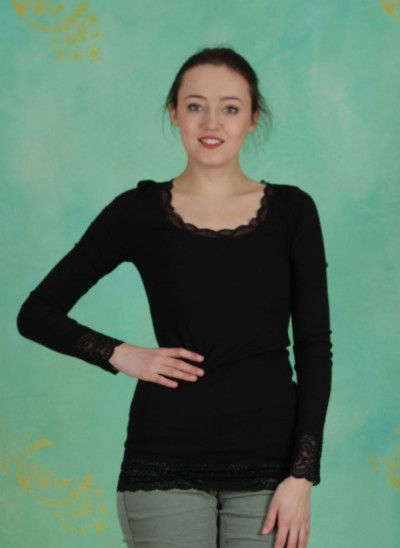 T-Shirt, Vanessa, pitch-black