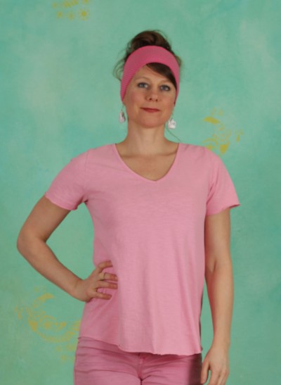 Shirt, Laura V-Neck, sea-pink