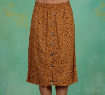 Rock, Midi Skirt, yellow-gold