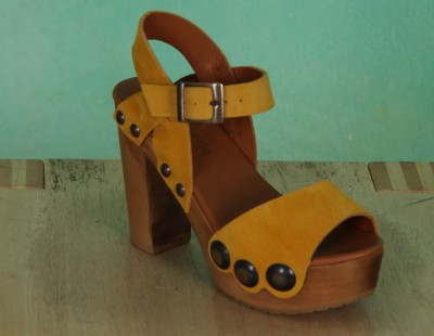 Schuhe, Carmen, suede-gelb