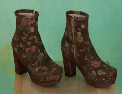 Schuhe, Isabell, flower-khaki