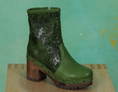 Schuhe, 1208-143, roma-print-grün