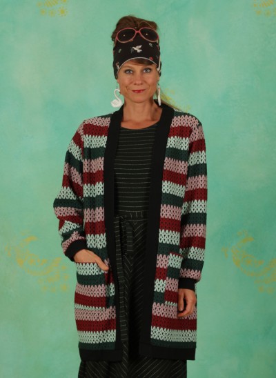 Cardigan, 12608, stripes-multi