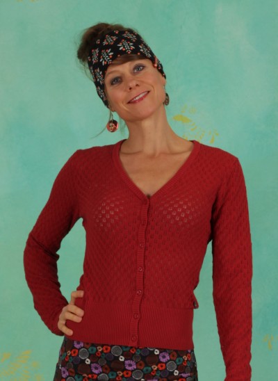 Cardigan, 20W6318, rust-red