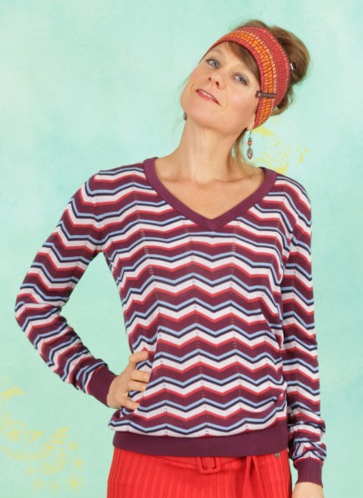 Pullover, 20W6595, purple-stripes